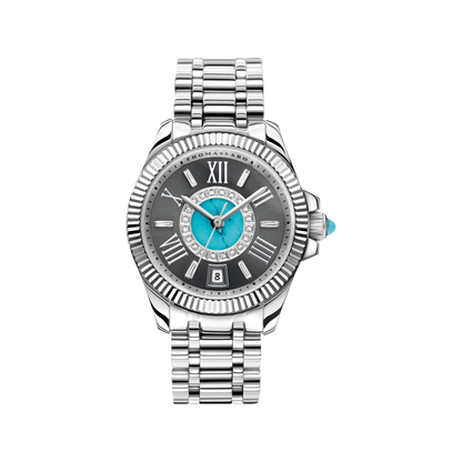 THOMAS SABO Mystic Island Watch with white stones and simulated turquoise silver