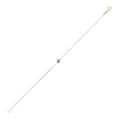 9K Yellow Gold Single Ball Necklace 19cm