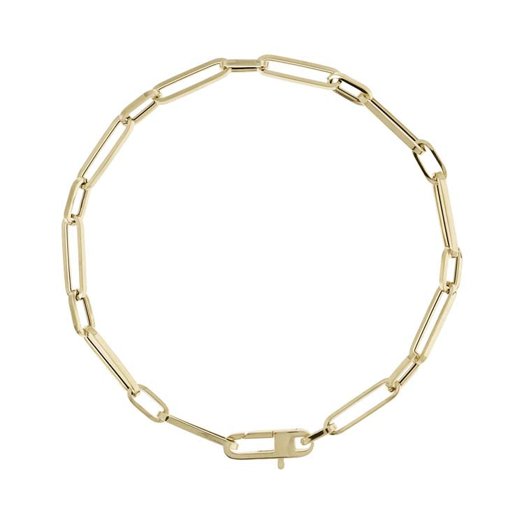 9K Yellow Gold Paper Link Bracelet 20cm
