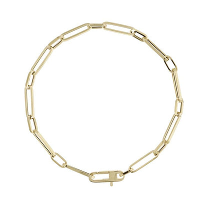 9K Yellow Gold Paper Link Bracelet 20cm