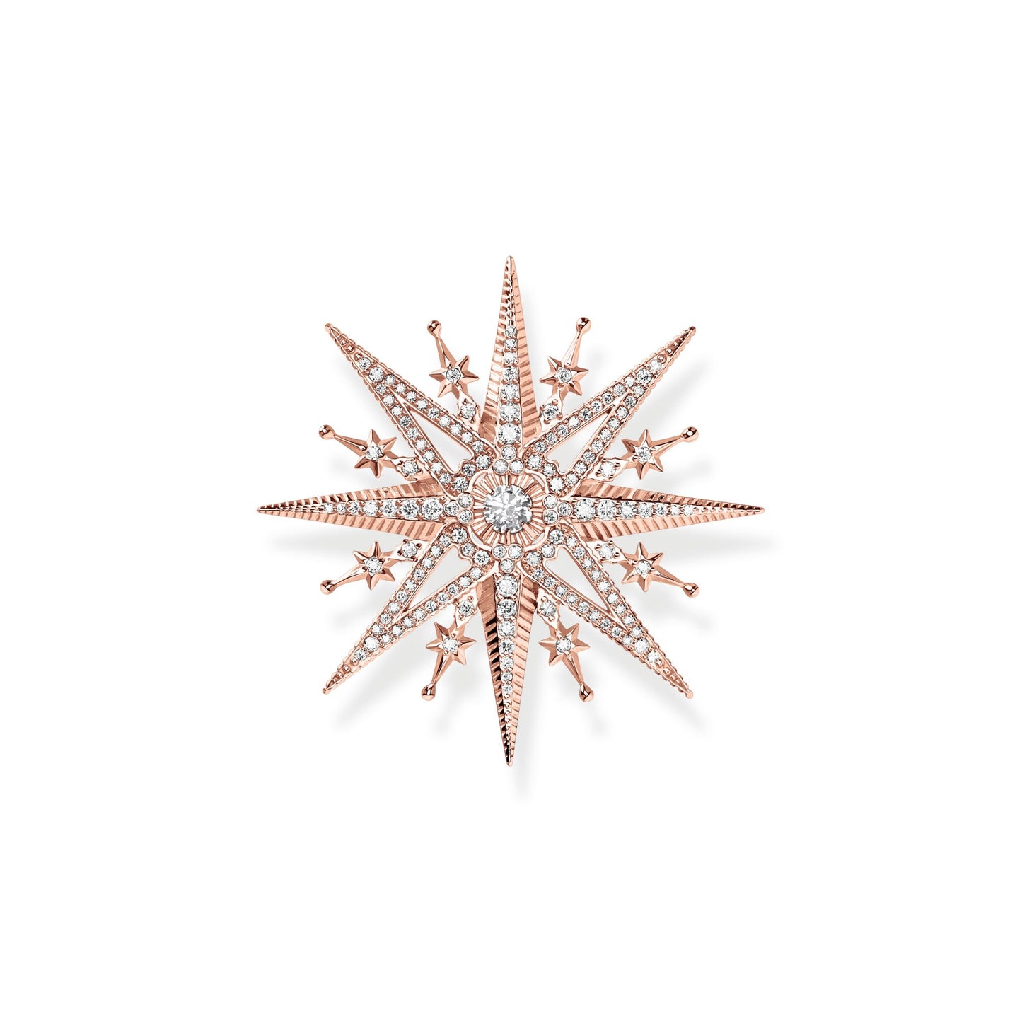 THOMAS SABO Brooch star with pink stones rose gold